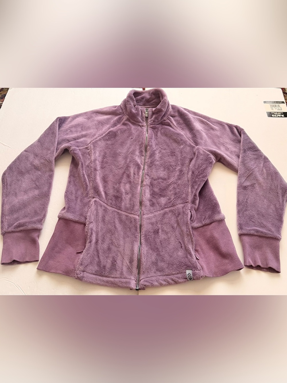 Women’s Purple Fleece Jacket Full Zip Free Country Size Large with Thumb Holes